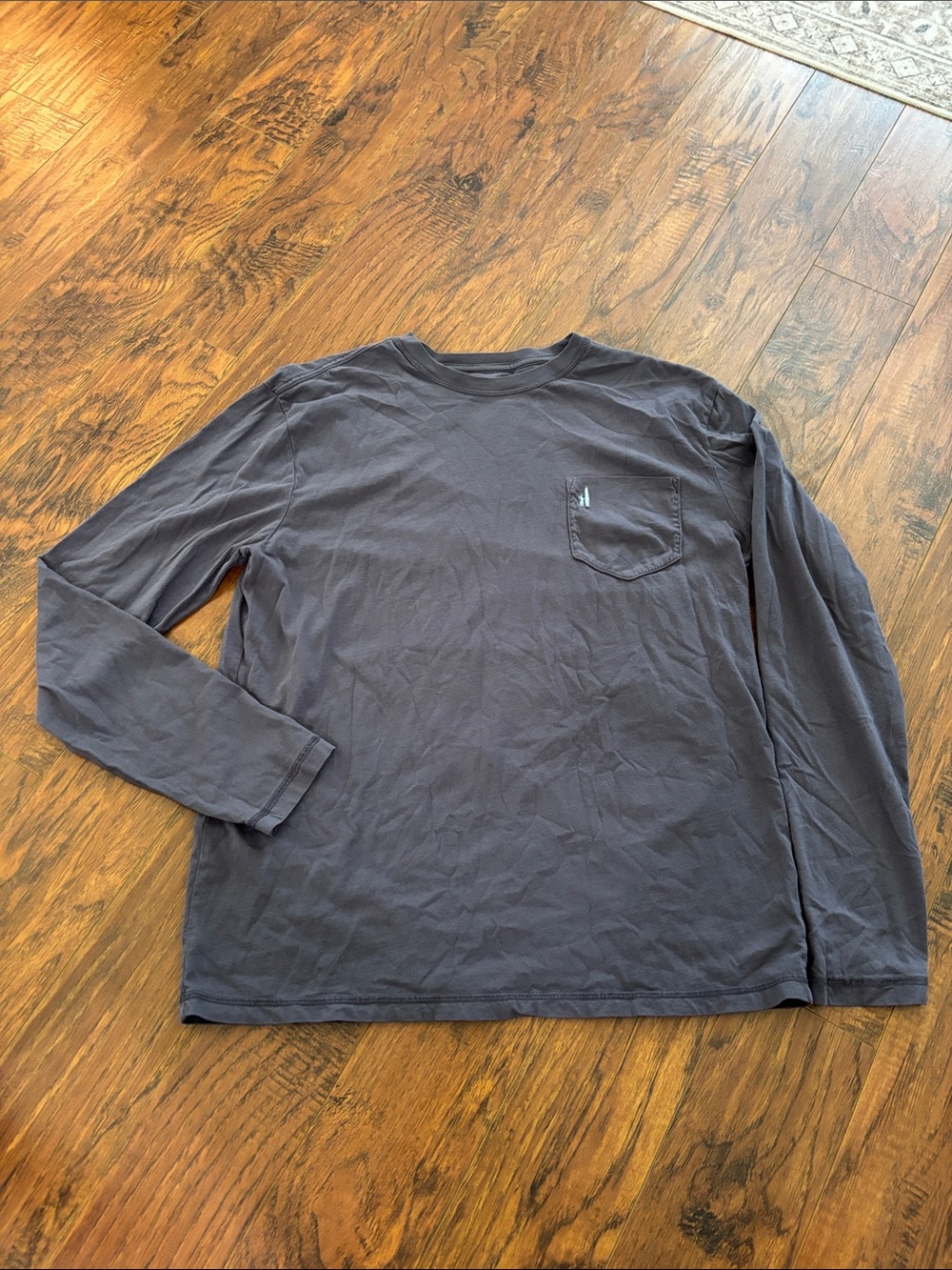 Johnny O Men’s Brennan long sleeve T Shirt large gray Long Sleeve Round Neck